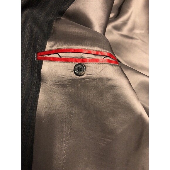 Hugo Boss Men's Blazer Black Brown Stripe Pure Wool Fully Lined Size 40R - Picture 11 of 12